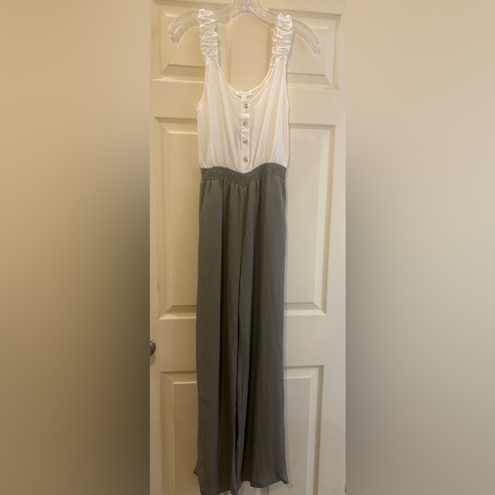 Blu Pepper White and Gray Jumpsuit